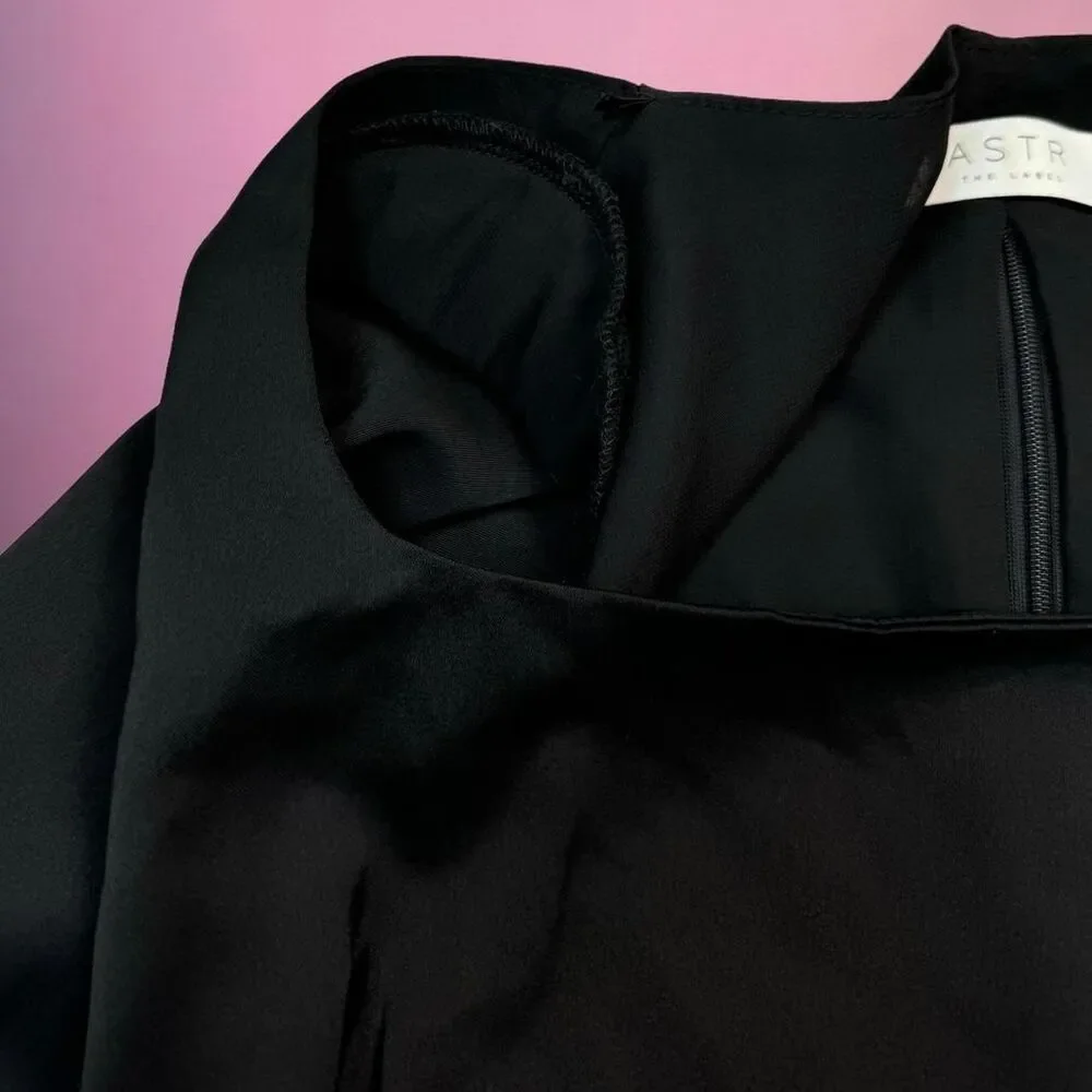 Astr Black long sleeve satin Blouse - Picture 8 of 8